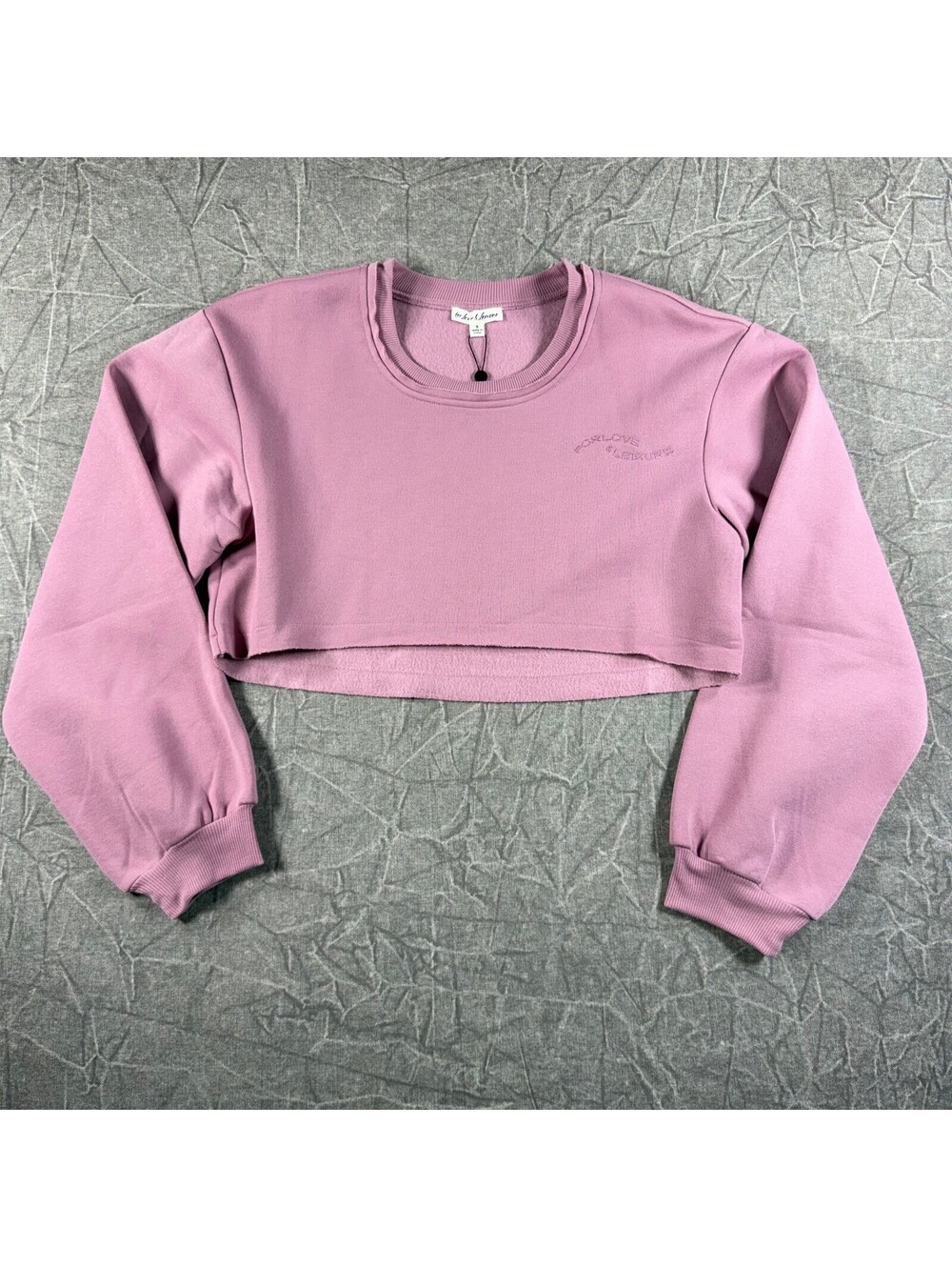 Love & Lemon Sweater Women's M Pink Crop Crewneck NWT NEW
